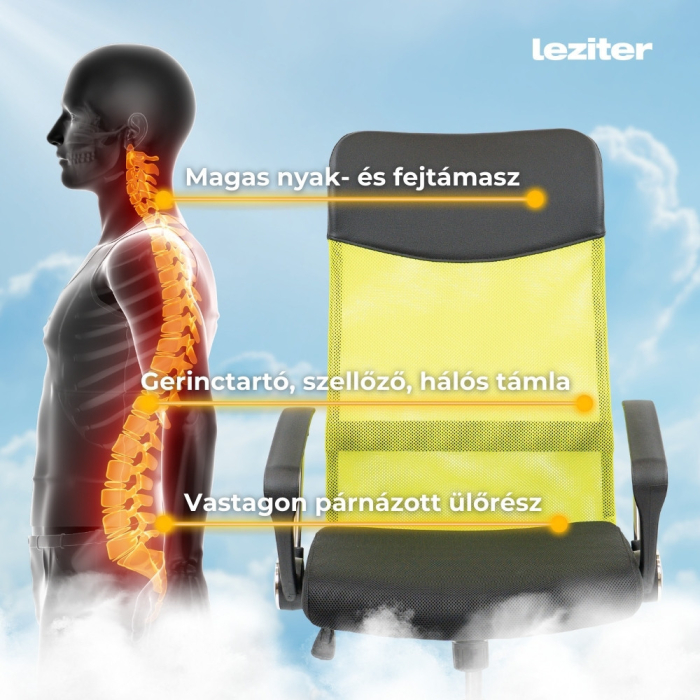 Leziter Scaun pivotant ergonomic de birou Fit, verde [6]