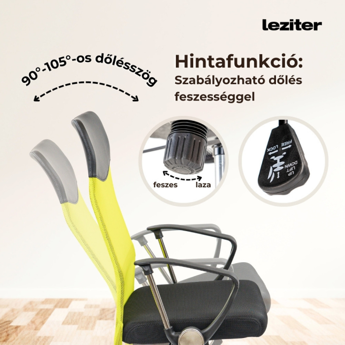 Leziter Scaun pivotant ergonomic de birou Fit, verde [4]