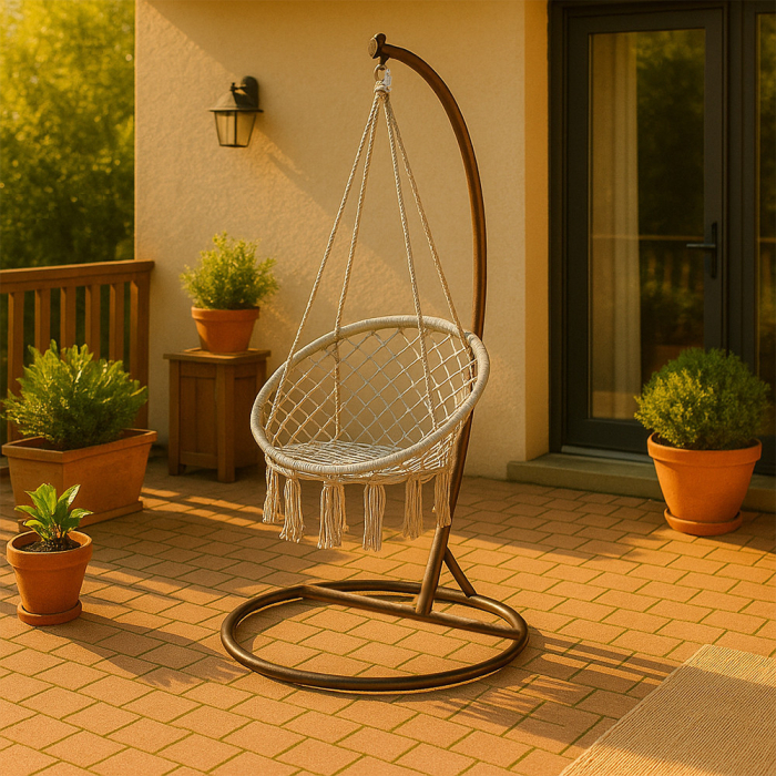 Leziter Scaun suspendat Cardenas cu suport gri-maro [2]