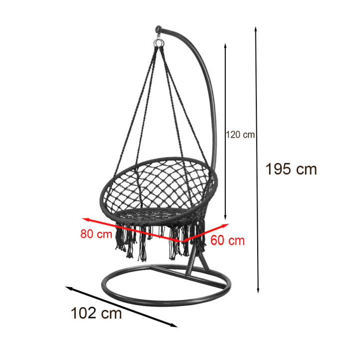 Leziter Scaun suspendat Cardenas cu suport negru-maro [3]
