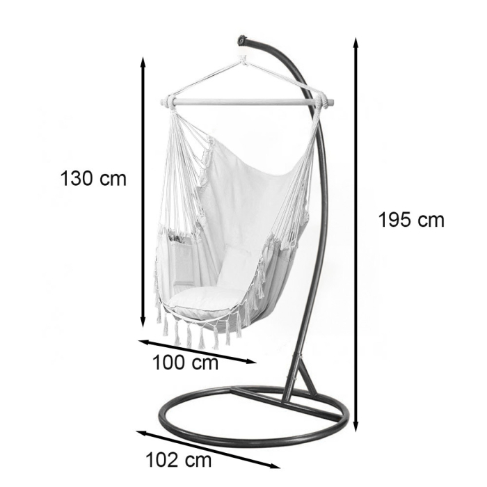 Leziter Scaun suspendat Puerto cu suport gri-negru [2]
