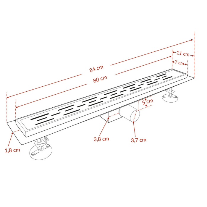 Leziter Scurgere de duș cu flux 80 [7]