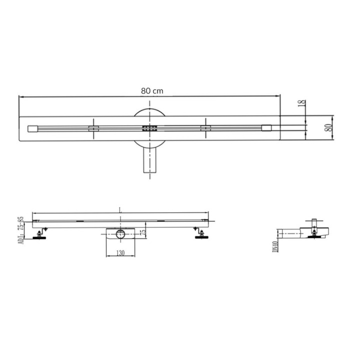 Leziter Scurgere de duș subțire [6]