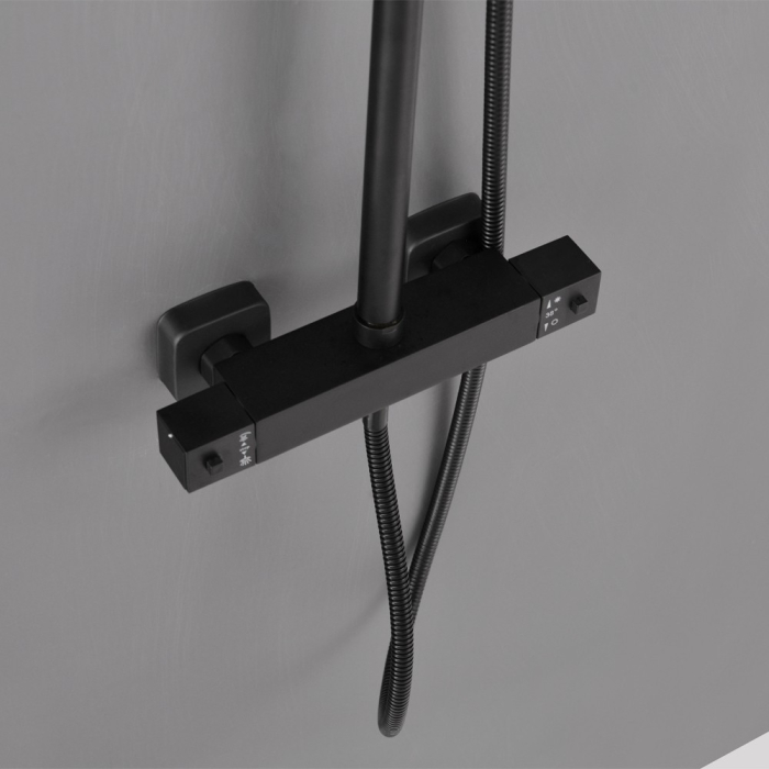 Leziter Set de duș Alita Black cu baterie termostatică [6]