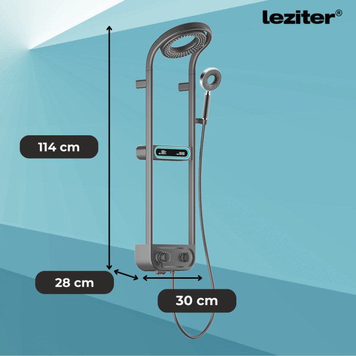 Leziter Set de duș digital Tropic cu robinet termostatic gri [3]