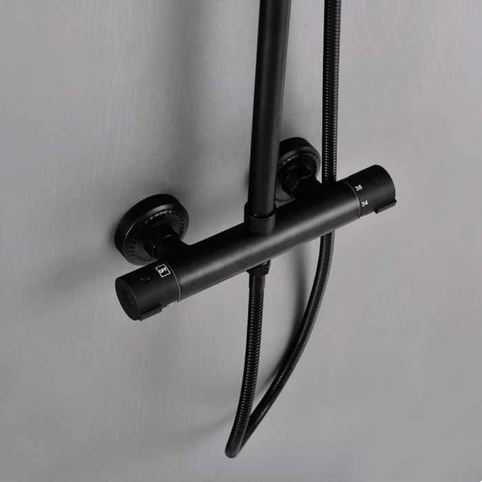 Leziter Set de duș Teton Black cu baterie termostatică [8]