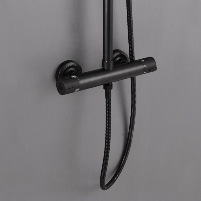 Leziter Set de duș Teton Black cu baterie termostatică [4]