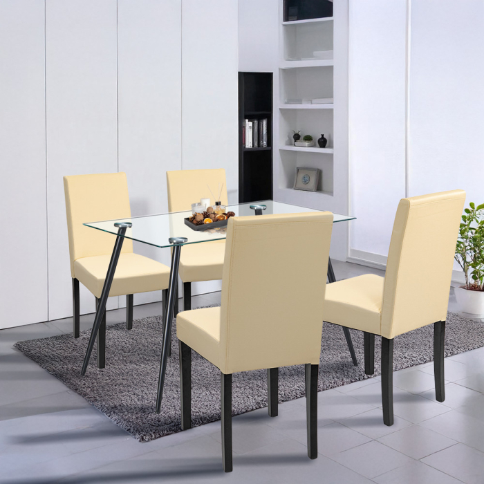 Leziter Set de masă Alen 4 1 negru-bej [2]