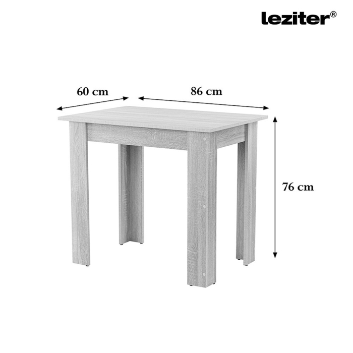 Leziter Set de masă Amina 4+1 stejar negru-York [3]