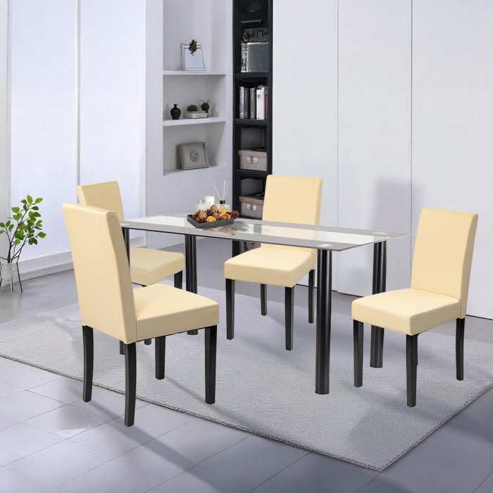 Leziter Set de masă Cadiz 4 1 negru-bej [2]