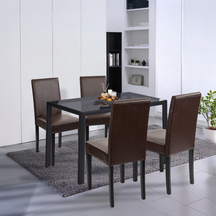 Leziter Set de masă Karen 4 1 negru-maro [2]