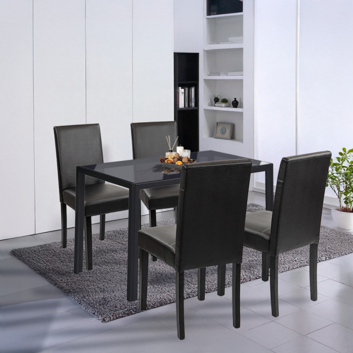 Leziter Set de masă Karen 4 1 negru-negru [2]