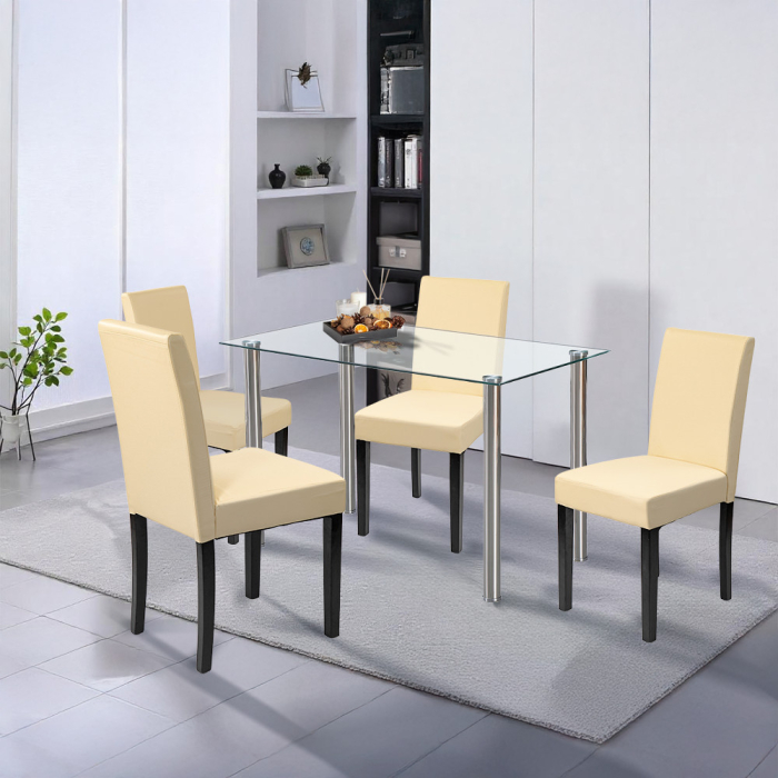 Leziter Set de masă Karin 4 1 alb-bej [2]