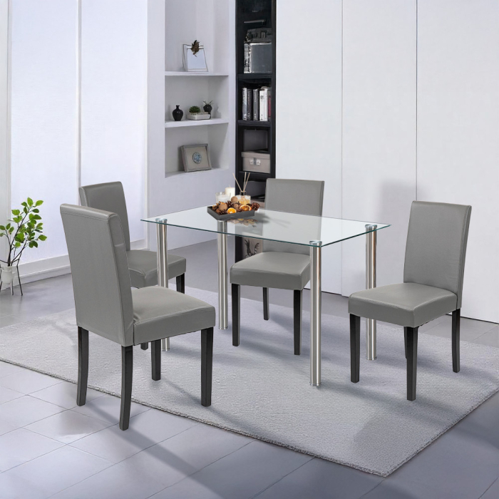 Leziter Set de masă Karin 4 1 alb-gri [2]