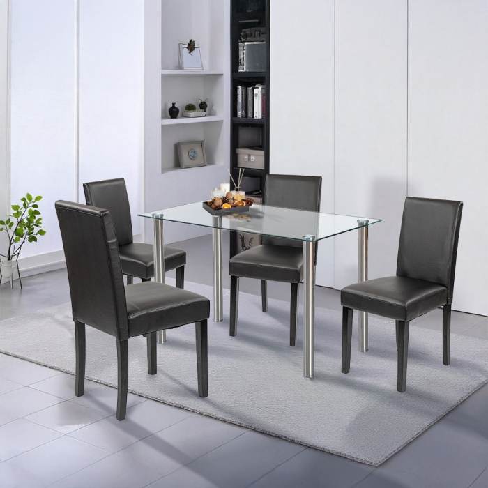 Leziter Set de masă Karin 4 1 alb-negru [2]