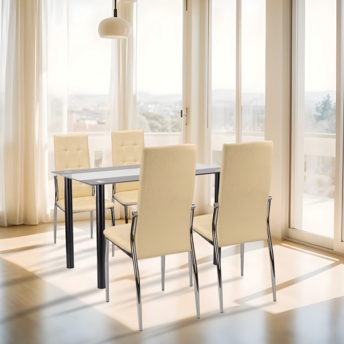 Leziter Set de masă Lara 4+1 bej [2]