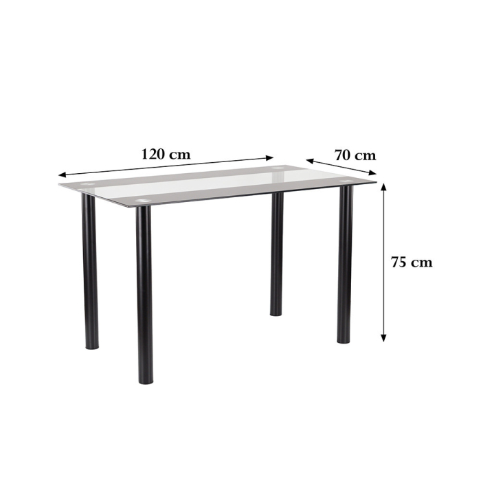 Leziter Set de masă Lara 4+1 negru [5]