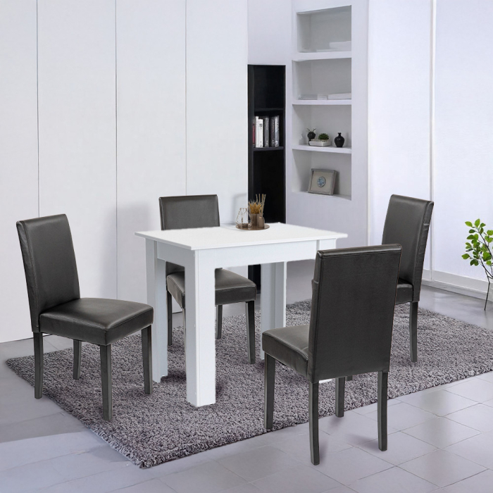 Leziter Set de masă Leon 4 1 alb-negru [2]