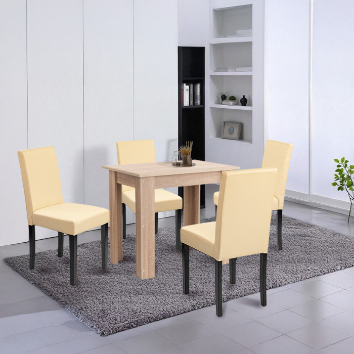 Leziter Set de masă Leon 4 1 stejar Sonoma-bej [2]