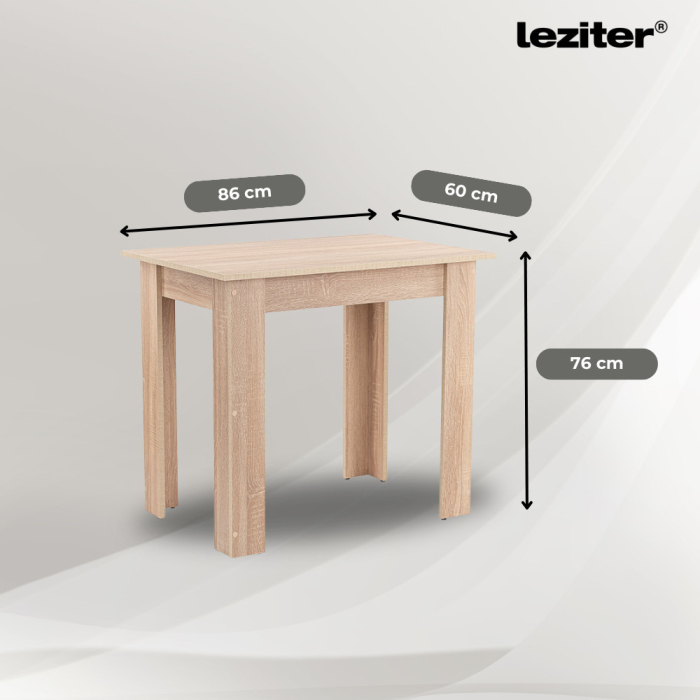 Leziter Set de masă Leon 4+1, stejar Sonoma-negru [5]
