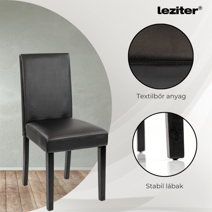 Leziter Set de masă Leon 4 1, stejar Sonoma-negru [4]