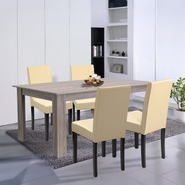 Leziter Set de masă Leon 4 1 stejar York-bej [2]