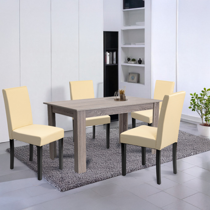 Leziter Set de masă Leon 4 1 stejar York-bej [2]