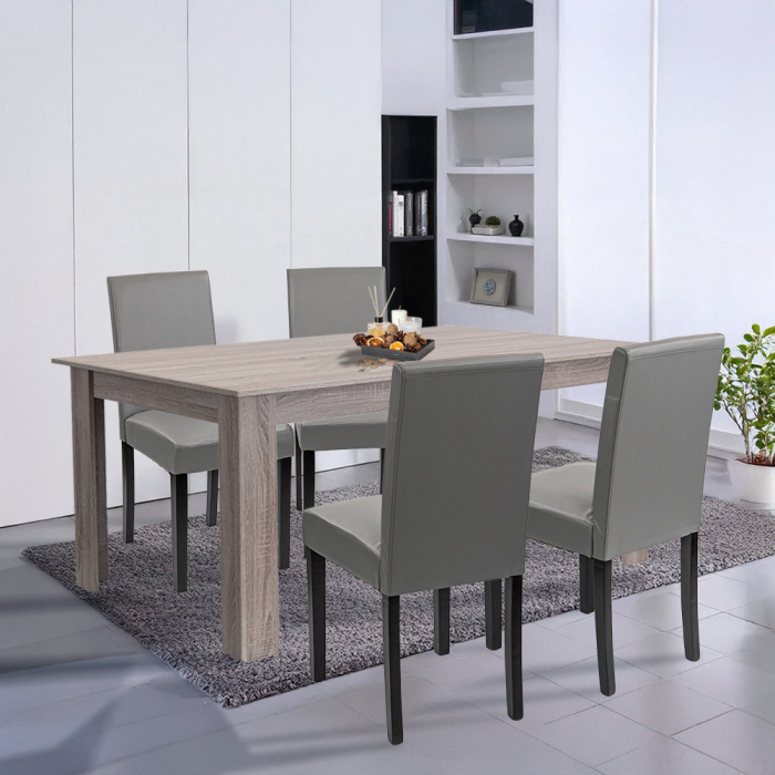 Leziter Set de masă Leon 4 1 stejar York gri [2]