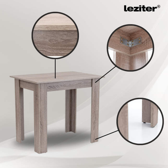 Leziter Set de masă Leon 4 1 stejar York gri [6]