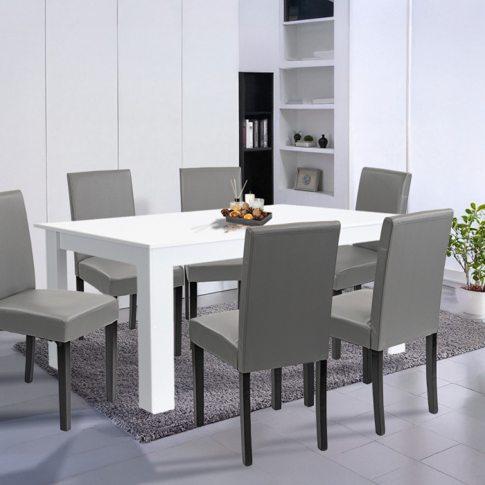 Leziter Set de masă Leon 6 1 alb-gri [2]