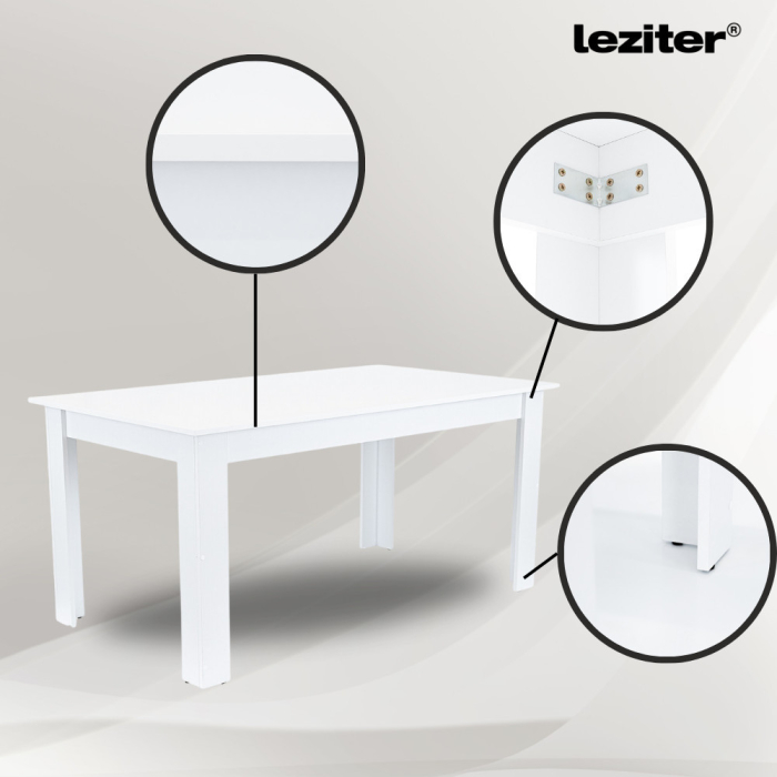 Leziter Set de masă Leon 6+1 alb-negru [6]