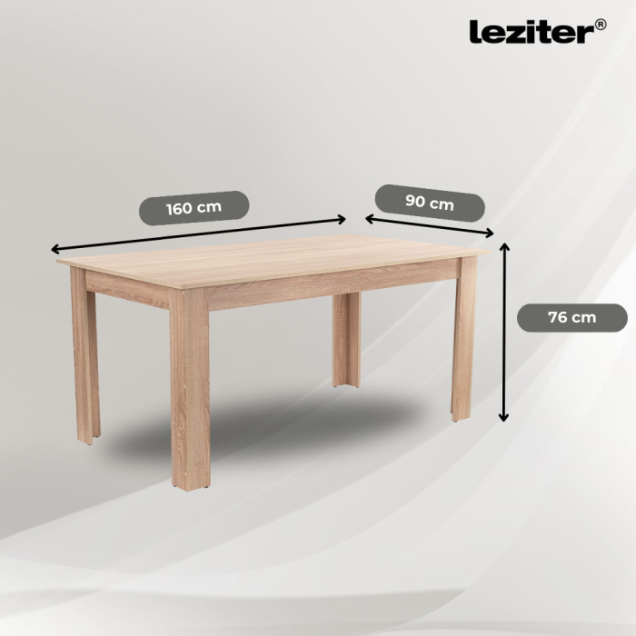 Leziter Set de masă Leon 6+1, gri stejar Sonoma [5]