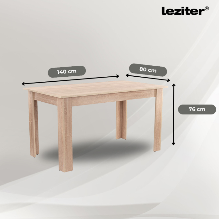 Leziter Set de masă Leon 6+1, stejar Sonoma-maro [5]
