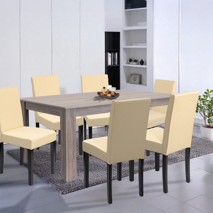 Leziter Set de masă Leon 6 1 stejar York-bej [2]