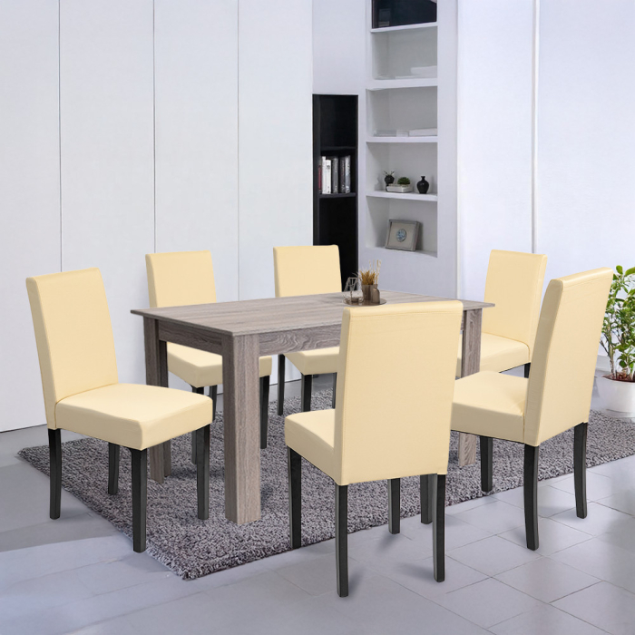 Leziter Set de masă Leon 6 1 stejar York-bej [2]