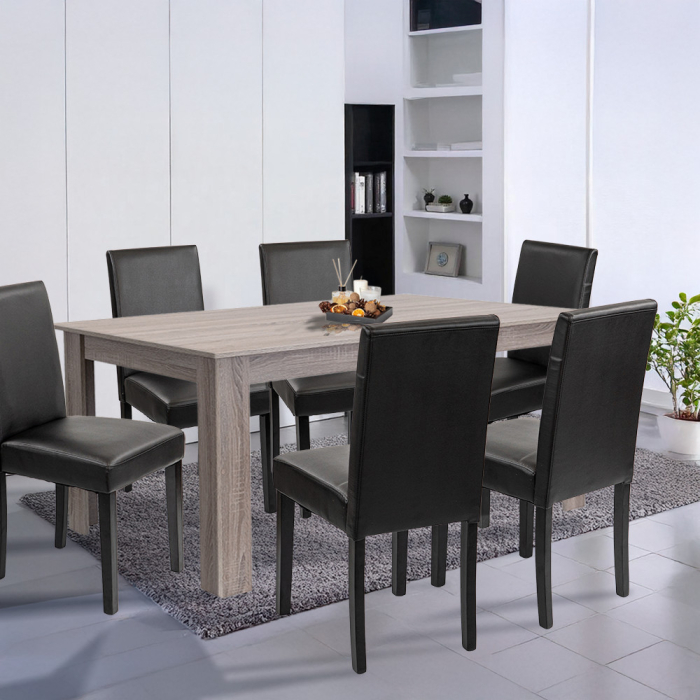 Leziter Set de masă Leon 6 1 stejar York-negru [2]