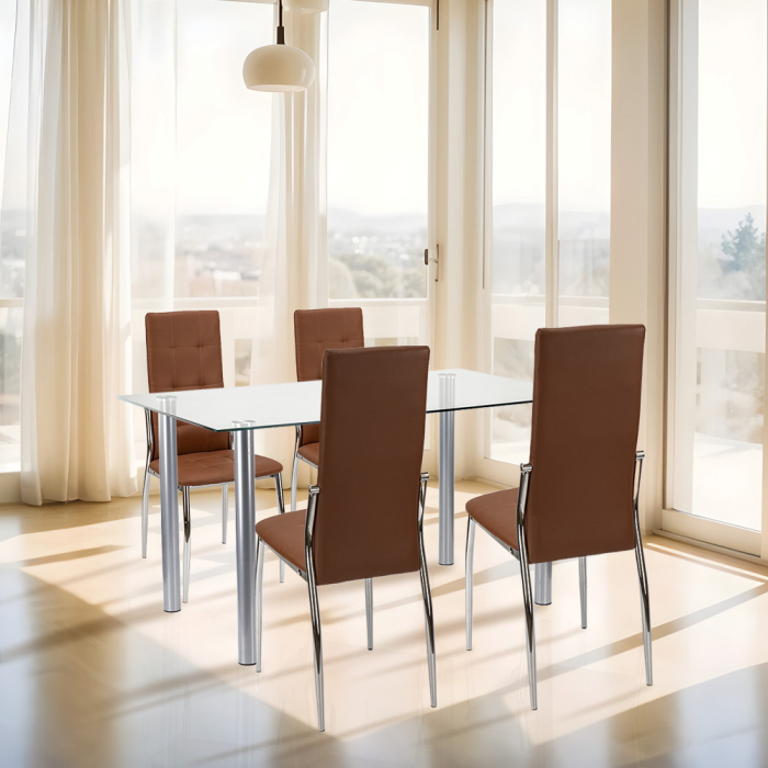 Leziter Set de masă Lina 4+1 maro [2]