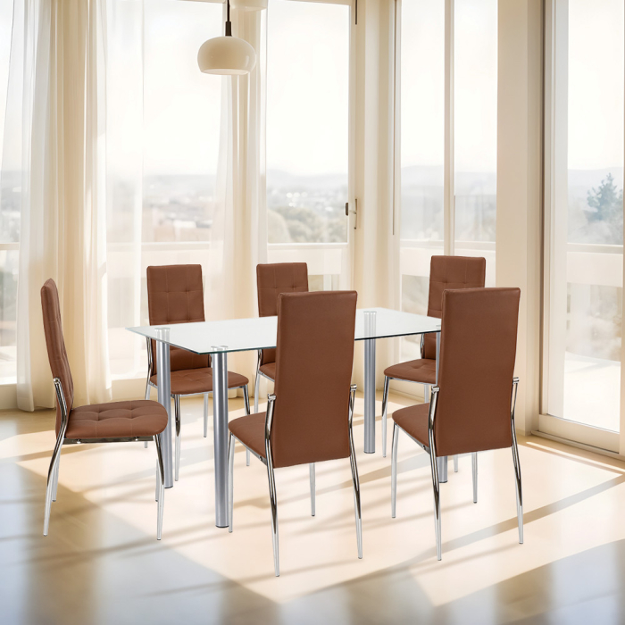 Leziter Set de masă Lina 6+1 maro [2]