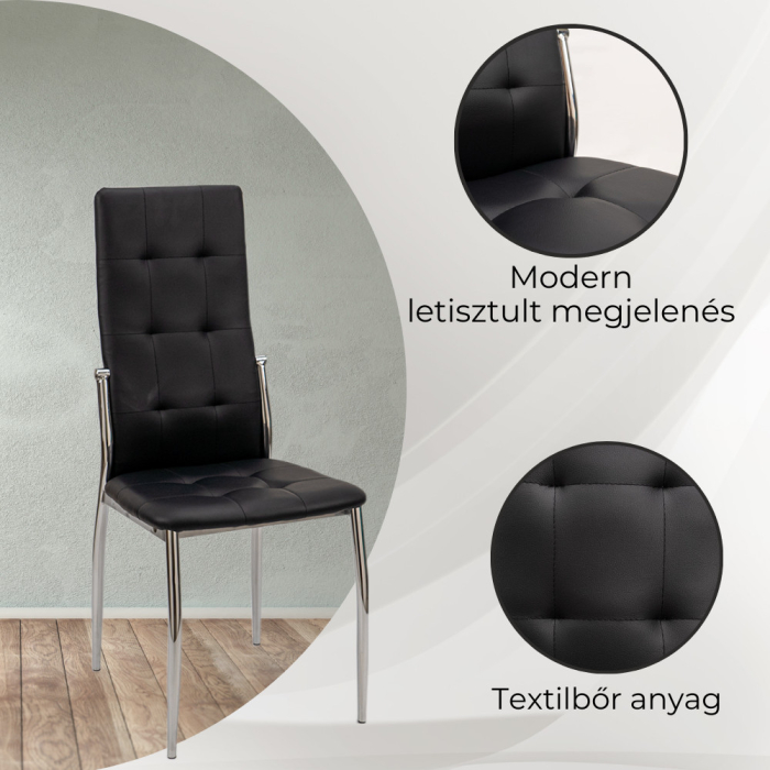 Leziter Set de masă Lina 6+1 negru [4]