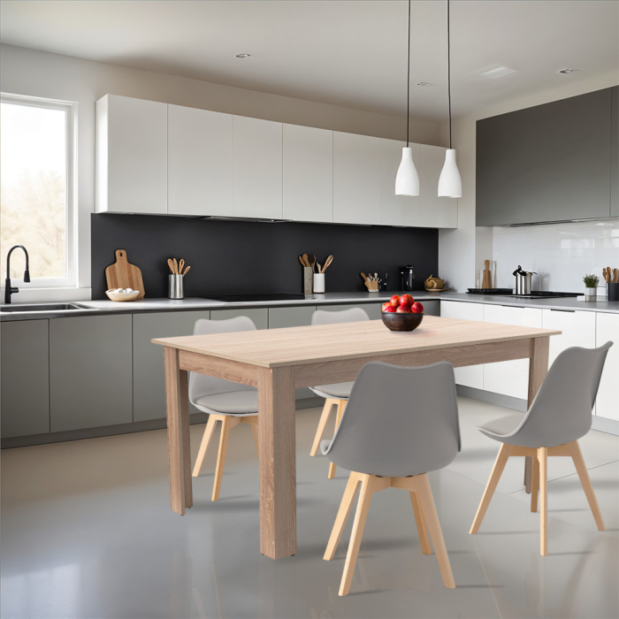 Leziter Set de masă Lola 4 1 gri-stejar Sonoma [2]