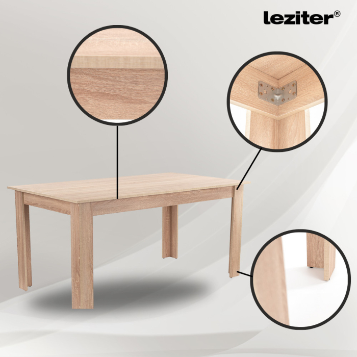 Leziter Set de masă Lola 4+1 gri-stejar Sonoma [5]