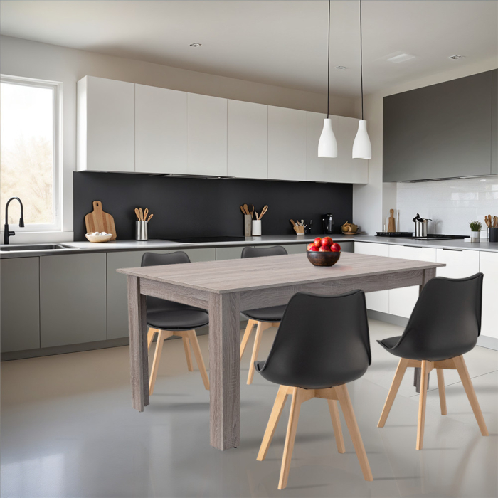 Leziter Set de masă Lola 4 1, stejar negru-York [2]