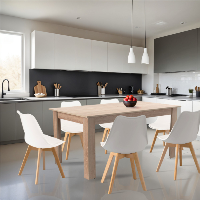 Leziter Set de masă Lola 6 1 alb-stejar Sonoma [2]