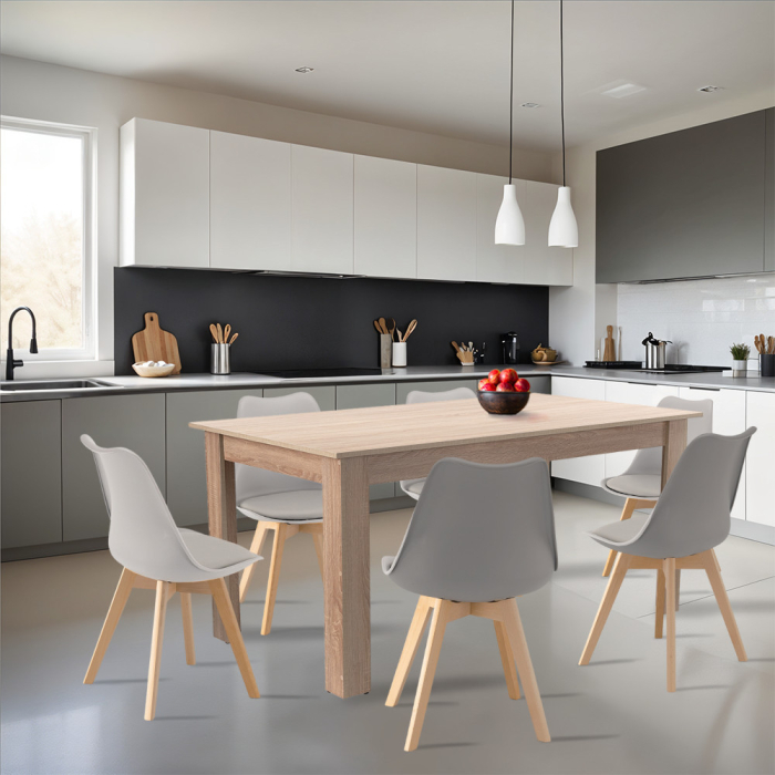 Leziter Set de masă Lola 6 1 gri-stejar Sonoma [2]