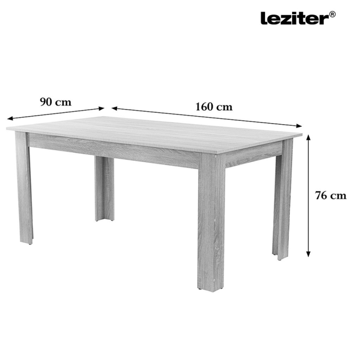 Leziter Set de masă Lola 6+1 gri-stejar Sonoma [3]