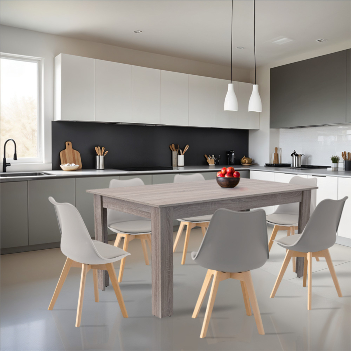 Leziter Set de masă Lola 6 1 gri-stejar York [2]