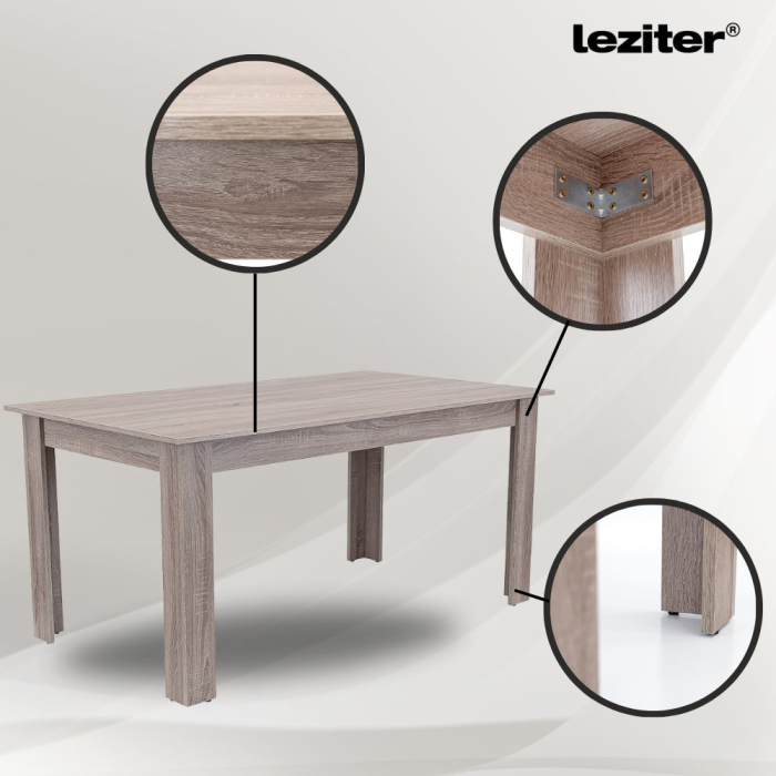 Leziter Set de masă Lola 6 1 stejar negru-York [5]