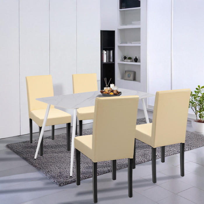 Leziter Set de masă Megan 4 1 alb-bej [2]