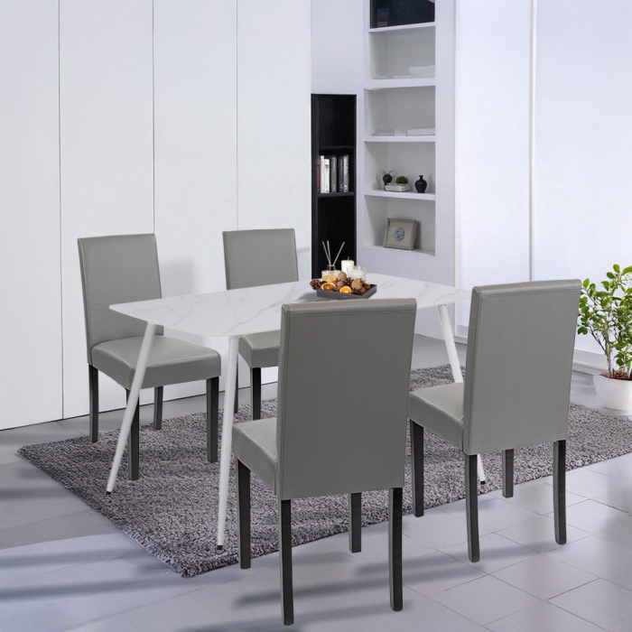 Leziter Set de masă Megan 4 1 alb-gri [2]