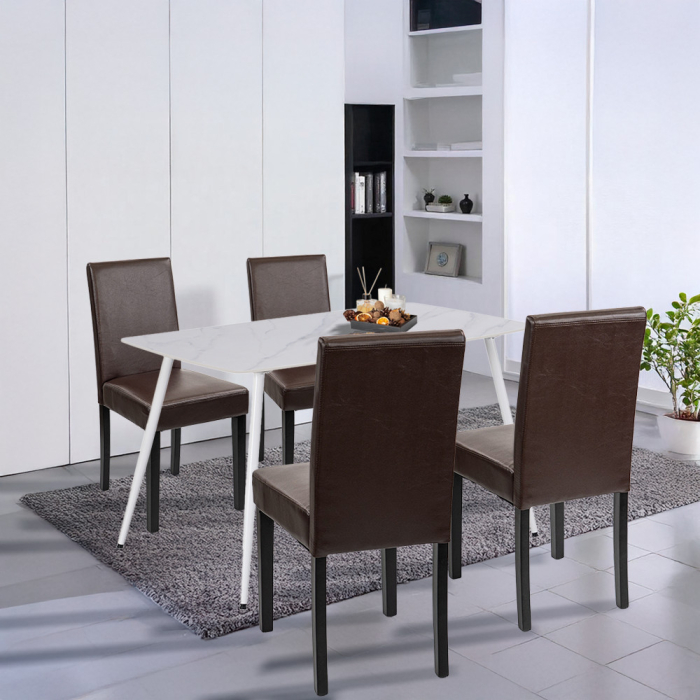 Leziter Set de masă Megan 4 1 alb-maro [2]